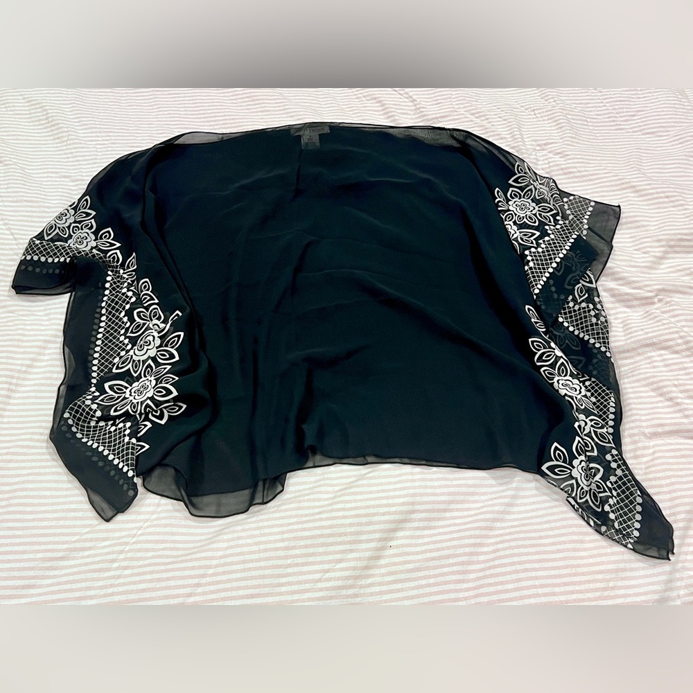 White House Black Market Sheer Black Kimono